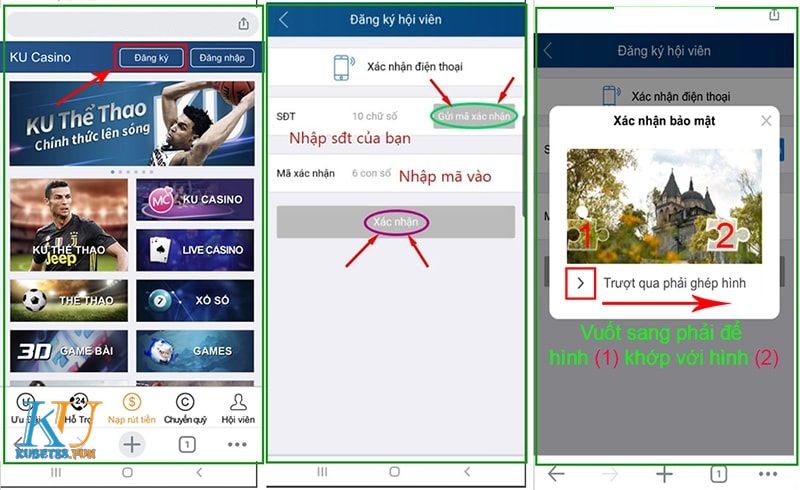 Hướng dẫn cách đăng ký tài khoản KUBET ở điện thoại nhanh nhất